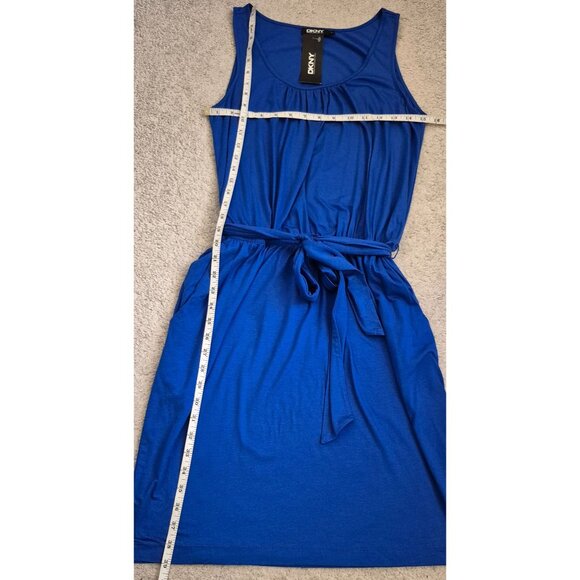 DKNY Bright Blue Pullon On Elastic Waist Casual Dress Size S, NWT - Picture 5 of 7